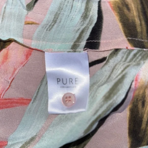 NWT Pure Collection Silk floral Long Sleeve Button Down Shirt - Picture 10 of 16